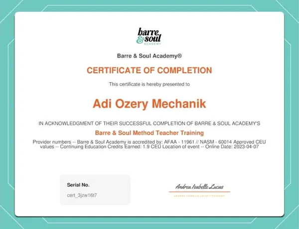 Barre & Soul Certification